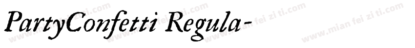PartyConfetti Regula字体转换